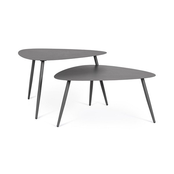 Iš plieno sodo kavos staliukai 2 vnt. 73,5x77,5 cm Yvonne – Bizzotto