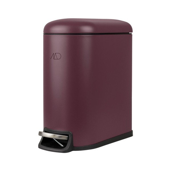 Tamsiai violetinės spalvos iš metalo šiukšliadėžė su pedalu 5 l Mini Walther – Mette Ditmer Denmark