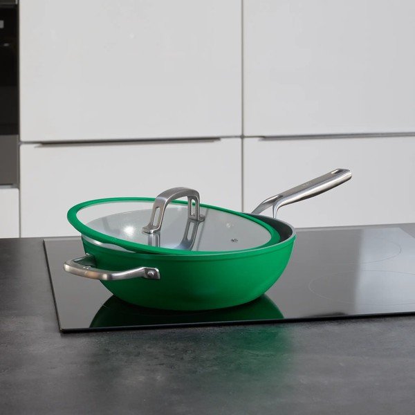 Wok keptuvė su dangčiu/su keramine danga ø 28 cm Meda 3.0 – FABINI-image-1