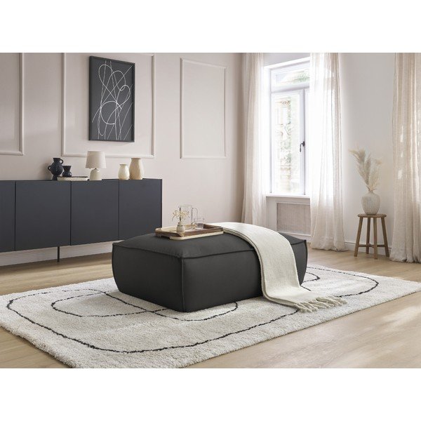 Iš dirbtinės odos taburetė juodos spalvos Boheme – Bobochic Paris-image-1