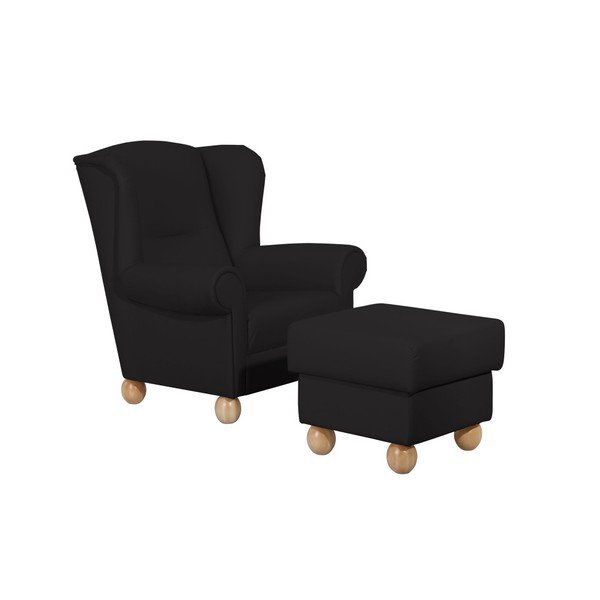 "Max Winzer Monarch Black Ottoman-image-2