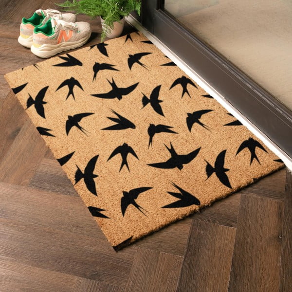Iš kokoso pluošto grindų kilimėlis 40x60 cm Swallows – Artsy Doormats-image-1