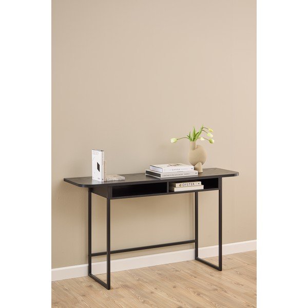 Juodos spalvos konsolinis staliukas iš uosio 40x140 cm Darlington – Actona-image-1