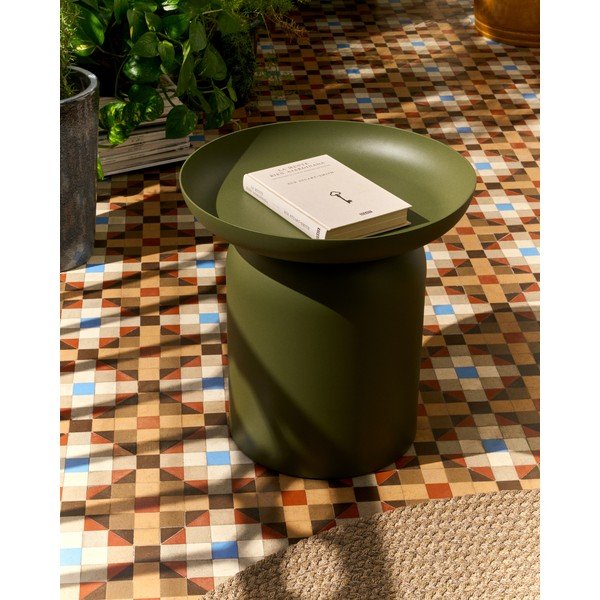 Iš metalo apvalios formos sodo šoninis staliukas ø 45 cm Arcola – Kave Home-image-4