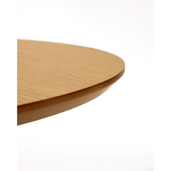 Prailginamas valgomojo stalas natūralios spalvos iš ąžuolo ø 120 cm Oqui – Kave Home-image-4