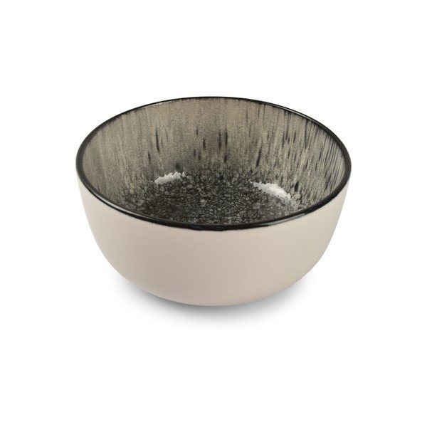 Juodos spalvos/kreminės spalvos iš akmens masės mažas dubuo 740 ml Gravel – ONA