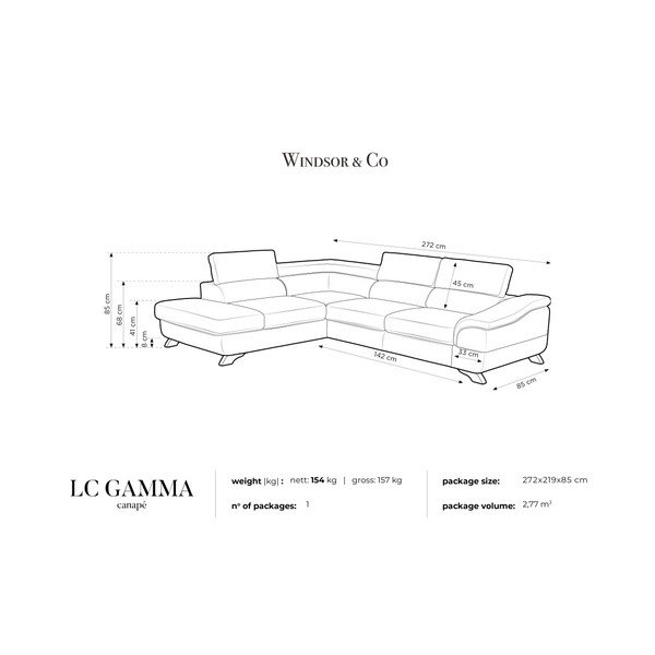 Pilka sofa lova su daiktadėže "Windsor & Co" Sofos "Gamma", kairė pusė-image-4