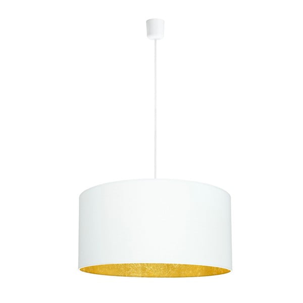 Baltas lubinis šviestuvas su aukso spalvos detalėmis "Sotto Luce Mika", Ø 50 cm