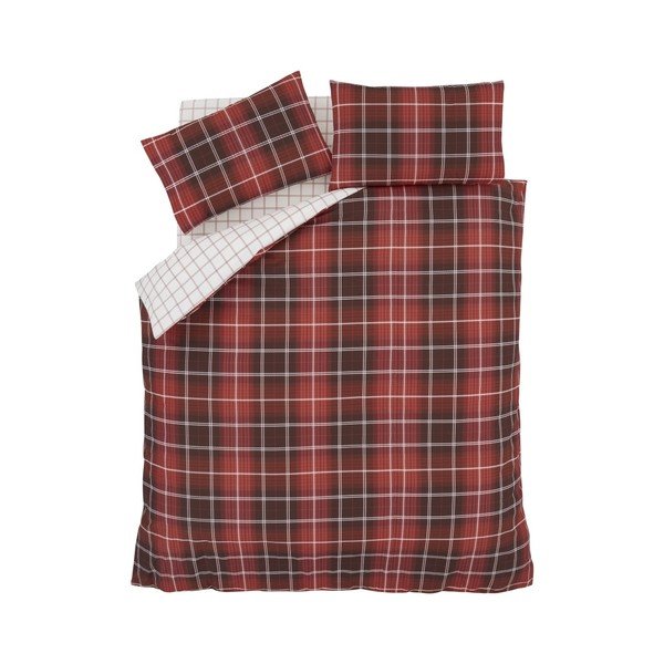 Raudona dvivietė patalynė "Catherine Lansfield Tartan Check", 220 x 230 cm-image-1