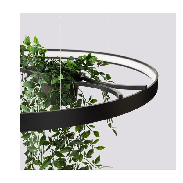 Juodos spalvos iš aliuminio kabantis šviestuvas LED ø 78 cm RIO – Thoro-image-3