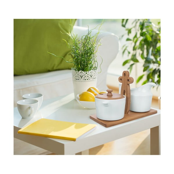 Porcelianinė cukrinė ir pieno ąsotis Whiteline - Orion-image-1