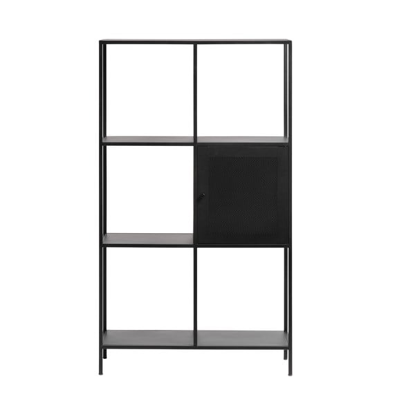 Juoda metalinė knygų spinta 80x138 cm Malibu - Unique Furniture-image-2