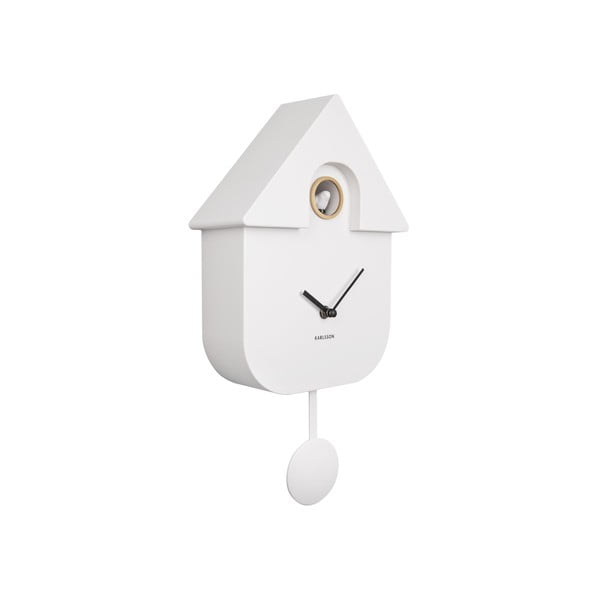 Baltas sieninis laikrodis Karlsson Modern Cuckoo, 21,5 x 41,5 cm-image-2