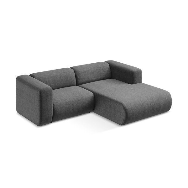 Pilkos spalvos kampinė sofa (su dešiniuoju kampu/su gultu) Ekahi – Makamii-image-3