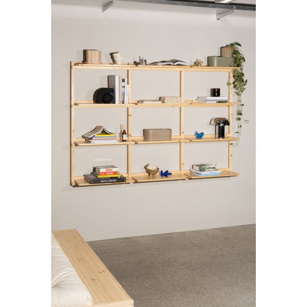 Natūralios spalvos iš pušies masyvo knygų lentyna 192x127 cm Groove – Karup Design-image-1