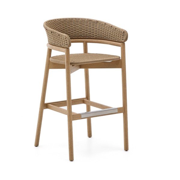 Natūralios spalvos medžio masyvo sodo baro taburetė Arinella – Kave Home