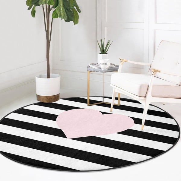Vaikiškas kilimas juodos ir baltos spalvos ø 80 cm Comfort – Mila Home-image-2