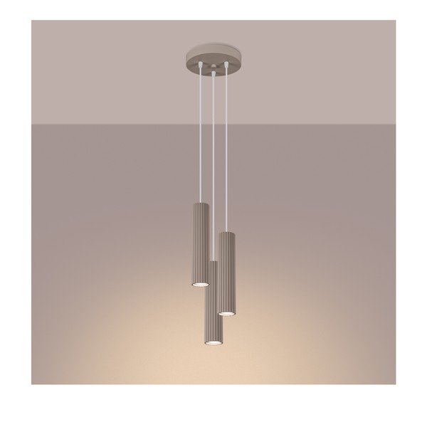 Taupe spalvos iš metalo kabantis šviestuvas ø 19,5 cm Gleam – Sollux-image-4
