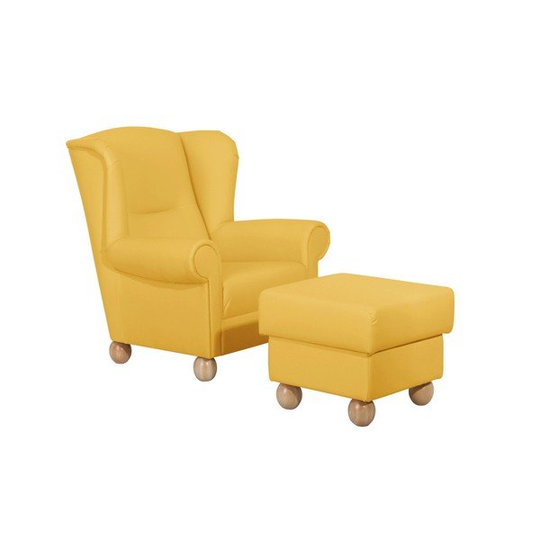 "Max Winzer Monarch Yellow Ottoman-image-2