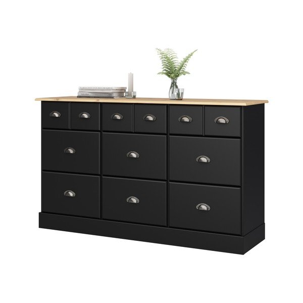 Juoda komoda su 9 stalčiais Støraa Leander-image-1