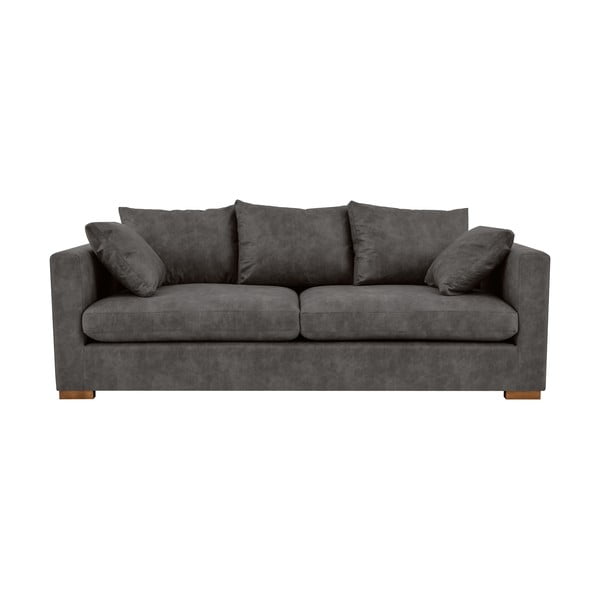 Iš dirbtinės odos sofa antracito spalvos 225 cm Hamburg – Scandic
