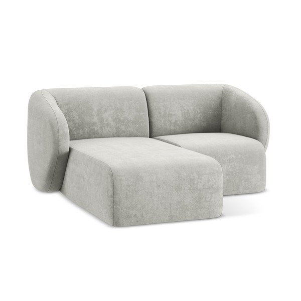 Šviesiai pilkos spalvos kampinė sofa iš šenilinio audinio (su kairiuoju kampu/su gultu) Lani – Makamii-image-4