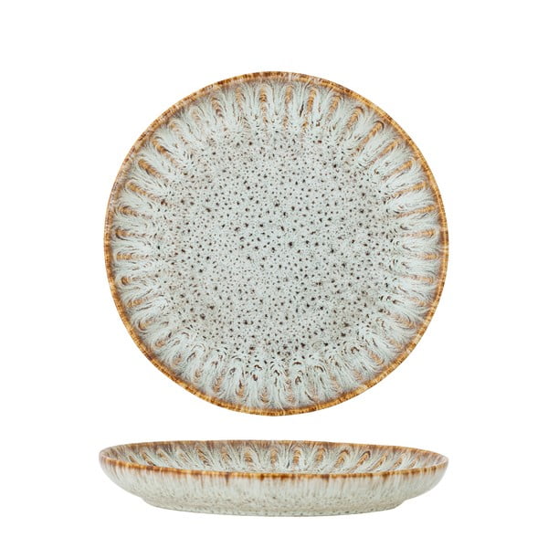 Mėlynos spalvos/smėlio spalvos skirta serviravimui iš akmens masės lėkštė ø 17 cm Fleur – Bloomingville-image-3