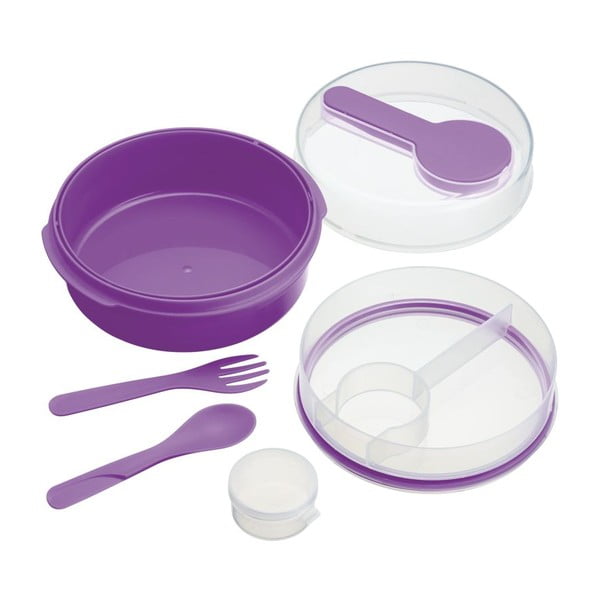 Violetinė "Kitchen Craft Coolmovers" apvali užkandžių dėžutė-image-1