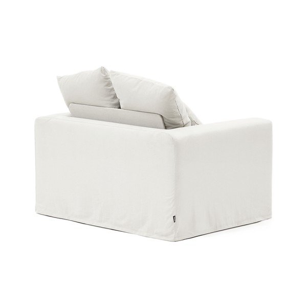 Iš lino krėslas baltos spalvos Nora – Kave Home-image-3