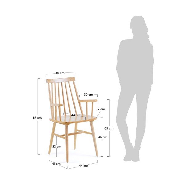 2 natūralių valgomojo kėdžių rinkinys "La Forma Kristie-image-1