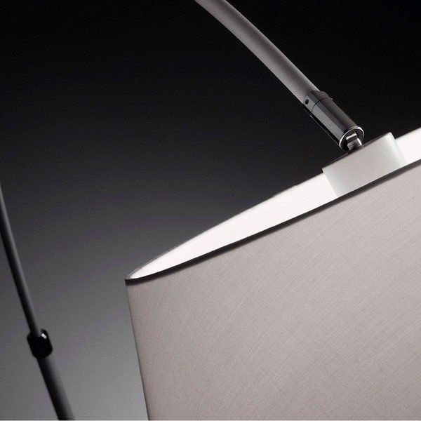 Baltos spalvos pastatomas šviestuvas (aukštis 189 cm) su tekstiliniu gaubtu May – Kave Home-image-2