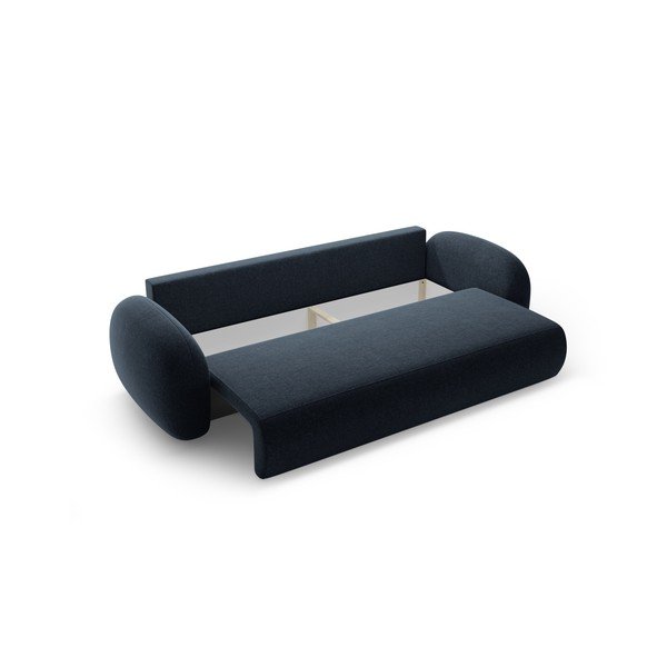 Tamsiai mėlynos spalvos iš šenilinio audinio sulankstoma/su sandėliavimo vieta sofa 262 cm Tonale – Cosmopolitan Design-image-3