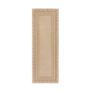 Rankų darbo iš vilnos kilimas natūralios spalvos 80x230 cm Lois Scallop – Flair Rugs