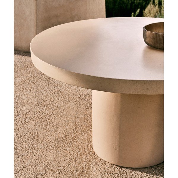 Iš betono apvalios formos sodo valgomojo stalas ø 120 cm Aiguablava – Kave Home-image-3
