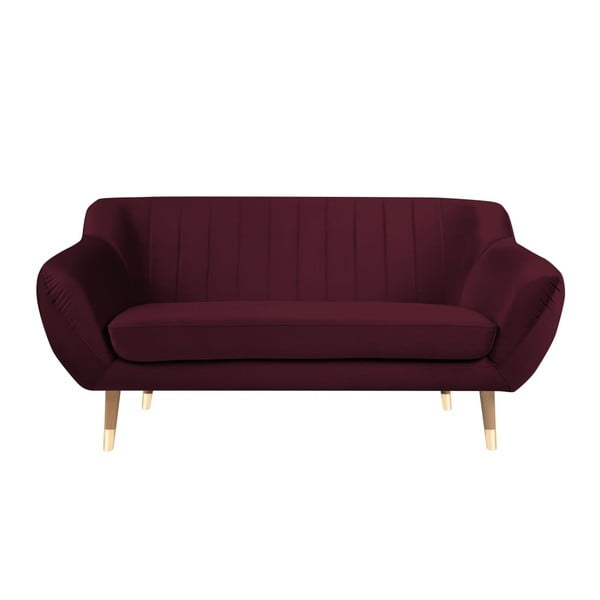 Mazzini Sofos Benito bordo spalvos aksomo sofa, 158 cm