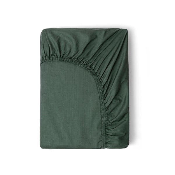 Alyvuogių žalios spalvos elastinga satino paklodė HIP, 160 x 200 cm