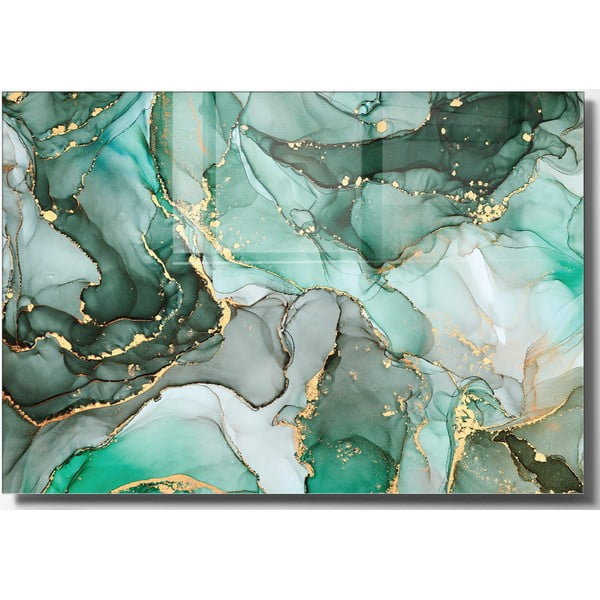 Paveikslas ant stiklo 70x50 cm Turquoise - Wallity