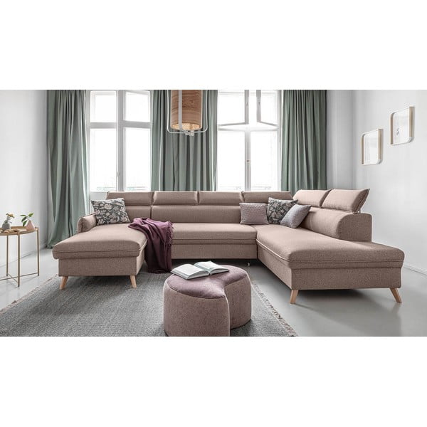 Sulankstoma kampinė sofa smėlio spalvos (su dešiniuoju kampu) Sweet Harmony – Miuform-image-1