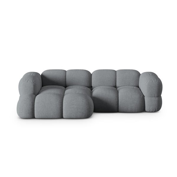 Pilkos spalvos kampinė sofa (su kairiuoju kampu/su gultu) Loretto – Cosmopolitan Design