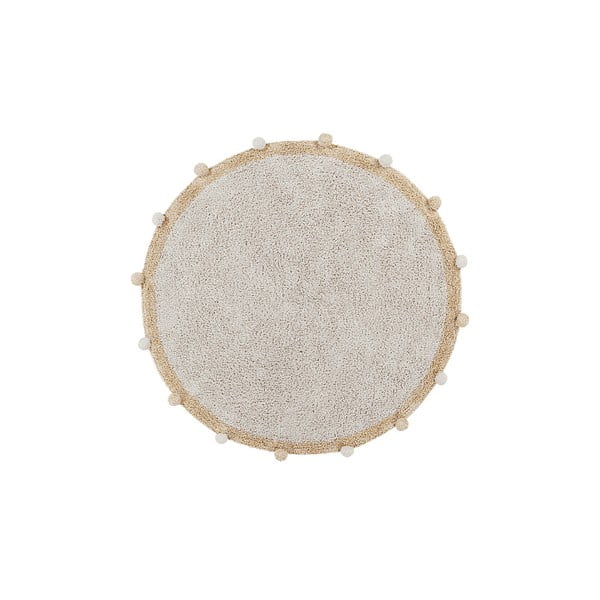 Skalbiamas/rankų darbo iš medvilnės vaikiškas kilimas smėlio spalvos ø120 cm Bubbly Honey – Lorena Canals
