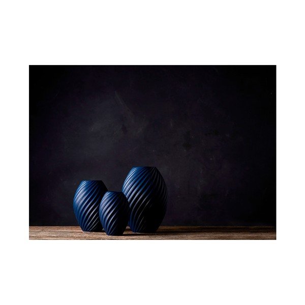 Mėlyna porcelianinė vaza Morsø River, aukštis 26 cm-image-1