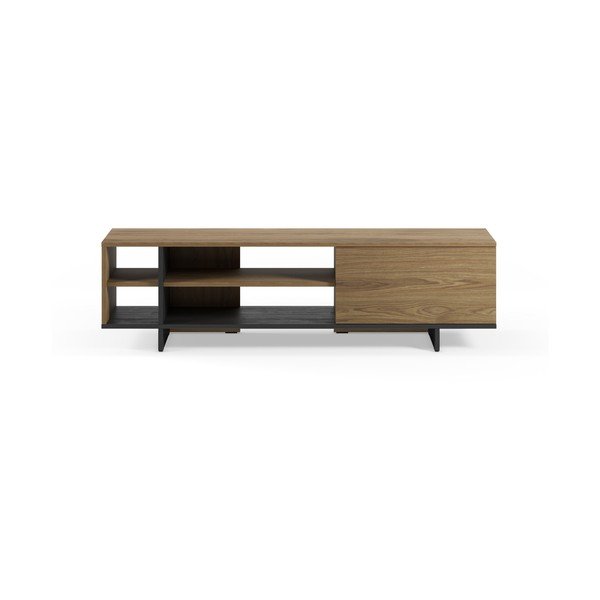 Juodos spalvos/natūralios spalvos TV spintelė iš ąžuolo 160x44x36 cm Cequoia – Marckeric