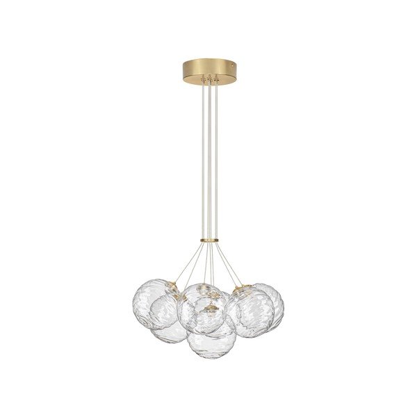 Žalvario spalvos iš stiklo kabantis šviestuvas LED su pritemdymo funkcija ø 42 cm Blazik – Nova Luce