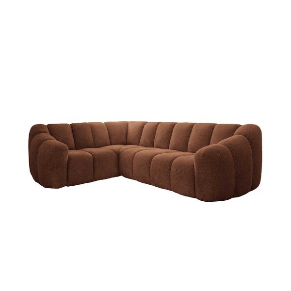 Terakotos spalvos kampinė sofa (su kairiuoju kampu/„L“ formos) Shell – Miuform