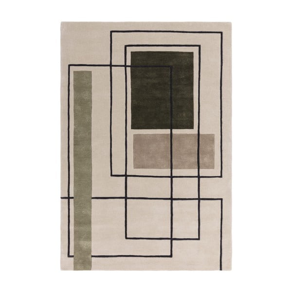 Kilimas iš vilnos khaki spalvos/smėlio spalvos 120x170 cm Reef – Asiatic Carpets