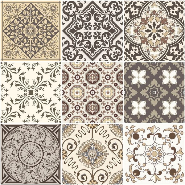 9 dekoratyvinių sieninių lipdukų rinkinys Ambiance Ancône, 20 x 20 cm-image-1