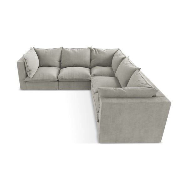 Šviesiai pilkos spalvos kampinė sofa Manao – Makamii-image-4