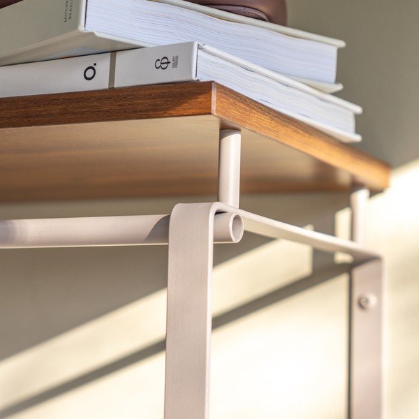 Natūralios spalvos/taupe spalvos iš plieno sieninė lentyna su lentyna 70 cm Rex – Spinder Design-image-2