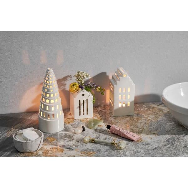 Balta keraminė žvakidė Kähler Design Urbania Lighthouse Smithy-image-4
