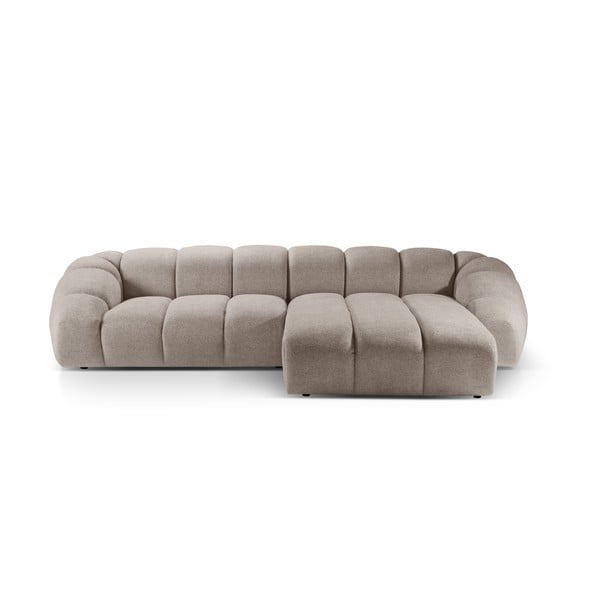 Kampinė sofa smėlio spalvos (su dešiniuoju kampu) Diana – Micadoni 